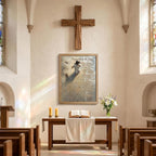 REWBKFIM Footprints In The Sand Christian Canvas Wall Art Inspirational Jesus - Image 2