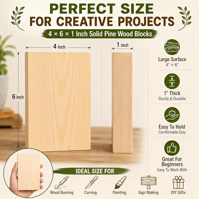 Unfinished Wood Blocks for Crafting - Image 2