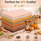 Large Stiff Felt Sheets 8"x35" – 12 Assorted Colors Felt Fabric Bundle Pack - Image 4