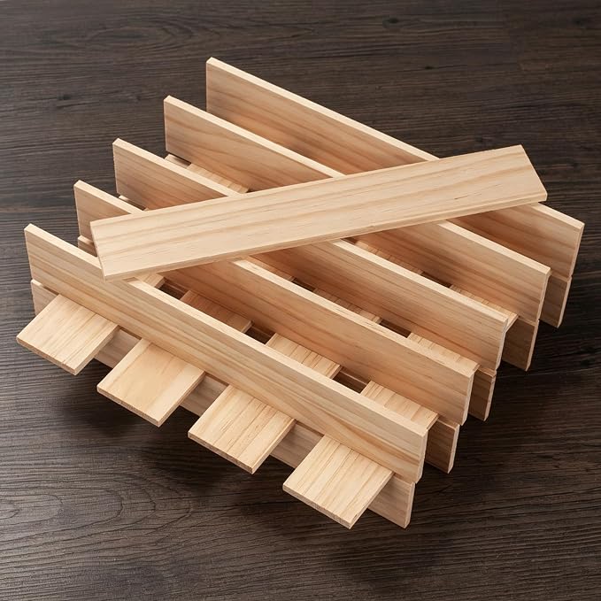 Wooden Dowels for Crafts, Wood Strips Trim Wood Slats Planks for Wall 1/4" × 2" - Image 2