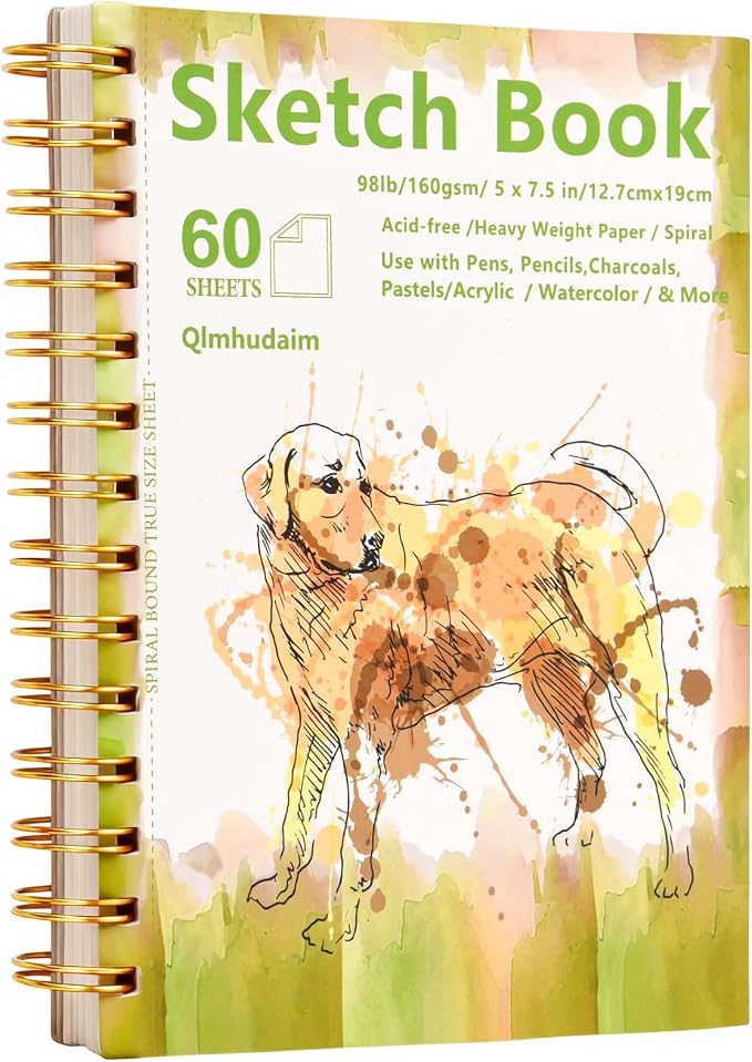 Qlmhudaim Mixed Media Sketchbook, 60 Sheets 160gsm/98lb Acid-Free Paper by Unknown