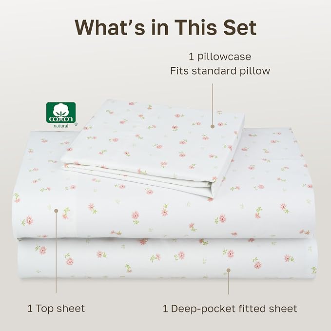 California Design Den Soft 100% Cotton Twin Size Bed Sheets Set, 400 Thread - Image 4