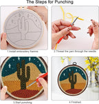 PYHIRRY Punch Needle Kits Adults Beginner Cactus，with Tool, Fabric & Video - Image 5