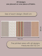 Boho Floral Cotton Fabric Bundle, 5 Coordinating Fabric Panels, 23.6 x 11.8 in - Image 5