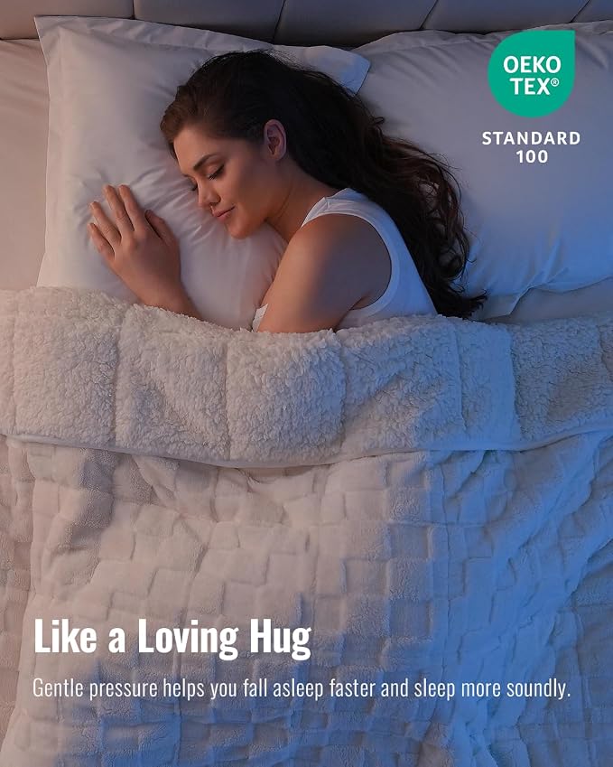 Uttermara Weighted Blanket King Size 15lbs 80x87 Inches, Sherpa Weighted - Image 2