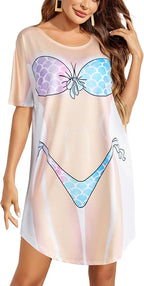 Ekouaer Women's Bikini Shirt Cover Up Short Sleeve Cute Bikini Print Cover-Up by EKOUAER
