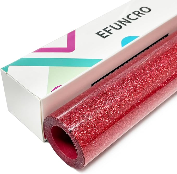 Efuncro- Red Glitter HTV Heat Transfer Vinyl by Unknown