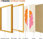 11x14 Picture Frame with Wavy Mat, Wooden Real Glass 11 x 14 Photo Frame - Image 5