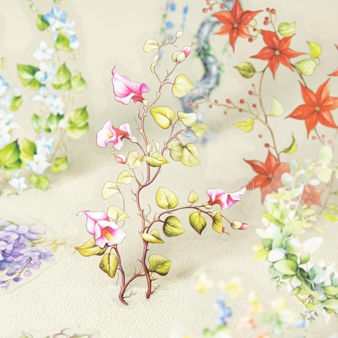 120 Pcs Floral Vine PET Stickers - Image 4