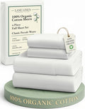 LANE LINEN 100% Organic Cotton Full Sheets Set 4-Piece Pure Percale Long Staple by LaneLinen
