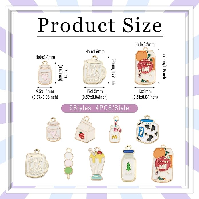 Enamel Food Charms Cute Assorted Food Pendants Sweet Dessert Charms - Image 2