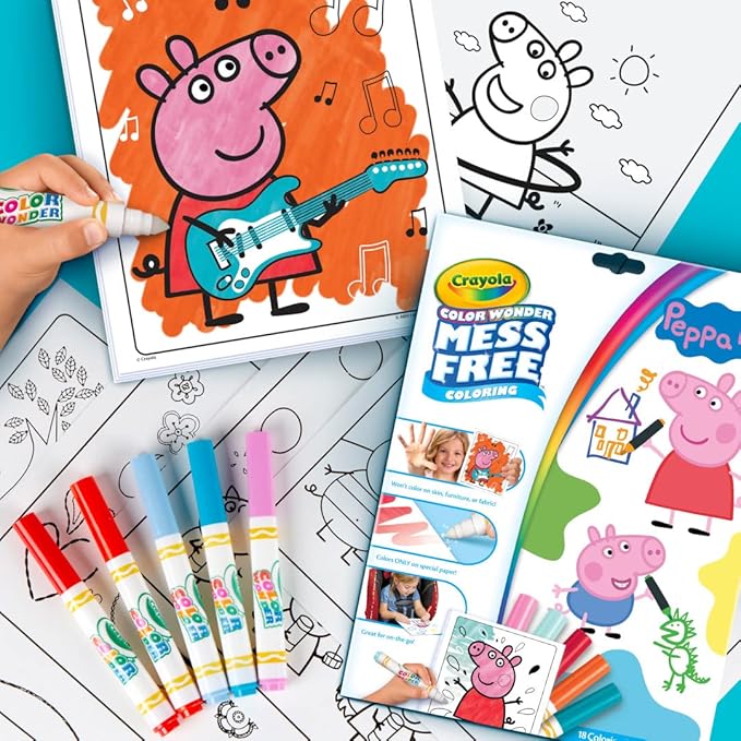 Crayola Peppa Pig Color Wonder Activity Set, Mess Free Peppa Pig Coloring Pages - Image 3