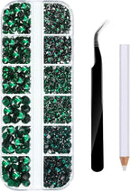 TecUnite 2000 Pieces Flat Back Gems Round Crystal Rhinestones 6 Sizes - Image 3