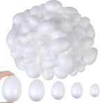 DIYASY 50 Pcs Foam Eggs, 3.5-7cm White Foam Eggs Shape Smooth Mixed Craft by HandicraftsandDecoration