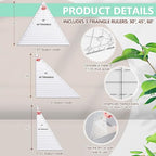 Kigley 3 Pcs 30 45 60 Degree Triangle Ruler - Image 2