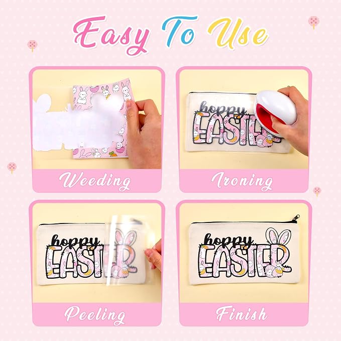 Tintnut Pink Easter Heat Transfer Vinyl, easy cut & weed, stretch washable - Image 4