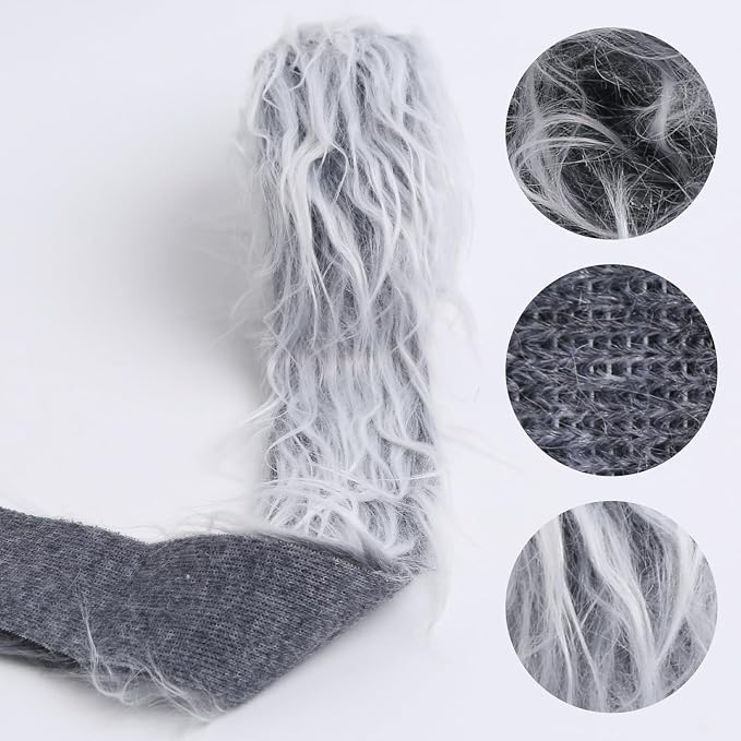 Shaggy Plush Faux Fur Fabric Precut Strips Frost Gray Fur Fluffy Fuzzy Craft Fur - Image 3