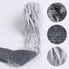 Shaggy Plush Faux Fur Fabric Precut Strips Frost Gray Fur Fluffy Fuzzy Craft Fur - Image 2