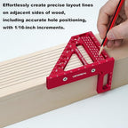 Premium Carpenter Square Hole Scribing Ruler Woodworking Square 22.5-90 Degree - Image 3