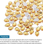 MECCANIXITY 50PCS Flat Back Acrylic Teardrop Gems 10x14mm Artificial Rhinestones - Image 4