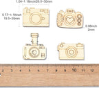 100 Pcs Unfinished Wood Cutouts Camera Wood Shapes Blank Wooden Paint Crafts - Image 2