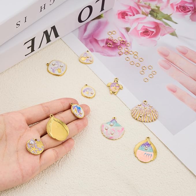 UMAOKANG 9 Pack Gold Plated Stainless Steel Charms Bulk - Image 4