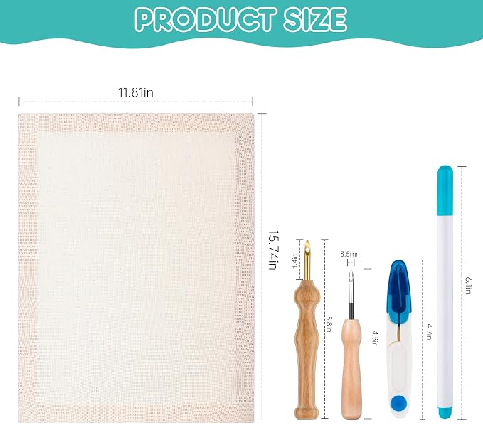 3PC 11.8''x15.7'' Punch Needle Frame, Punch Needle kit Includes 3 Wooden Frame - Image 2