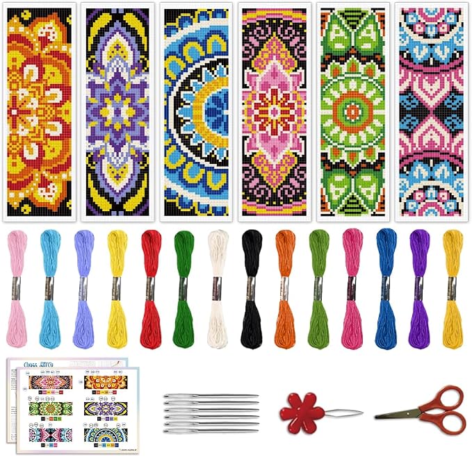 ACRNIGHEET 6PCS Cross Stitch Bookmark Kit by ACRNIGHEET