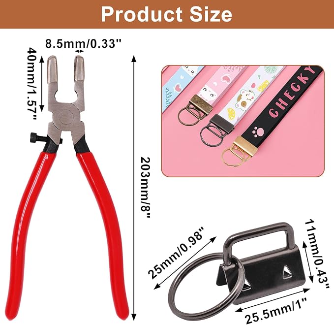 Key Fob Hardware Set, Key Lanyard, Keychain Making Kit Crafts DIY Supplies - Image 2