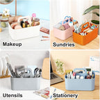 Multiuse Caddy Organizer with Handle, Portable Divided Plastic Tote Bin - Image 2