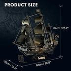 3D Puzzle for Adults Moveable LED Pirate Ship - Image 6