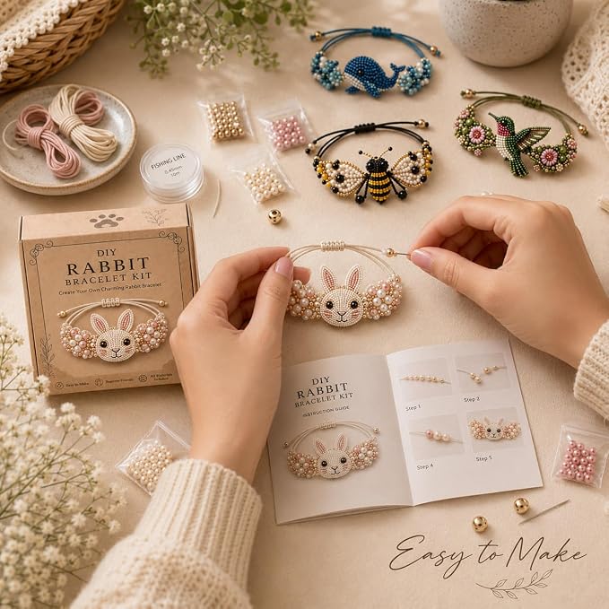 DIY Beaded Bracelet Making Kit, Beginner-Friendly Beaded Bracelet Animal Making - Image 7