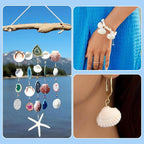 Beadthoven Box of 117pcs Natural Clam Shell Pendants 21.5-24.5x8.5-11.5 Beach - Image 6