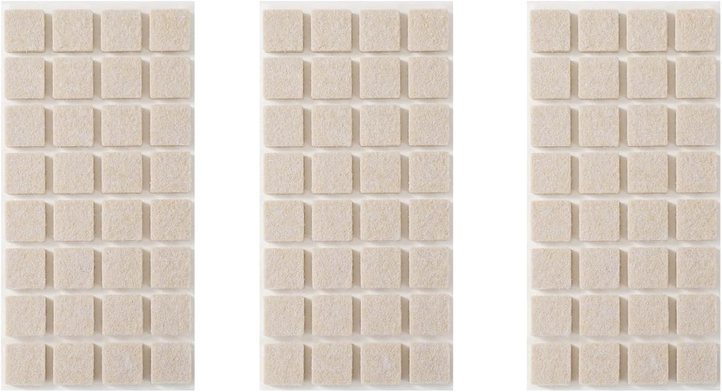 Furnigear Felt Furniture Pads for Hardwood Floor - Self Adhesive Chair Felt Pads, Floor Protector for Furniture Feet, Furniture Sliders Moving Your Furniture Smoothly - Anti Scratch 96 Pcs 3/4" Square