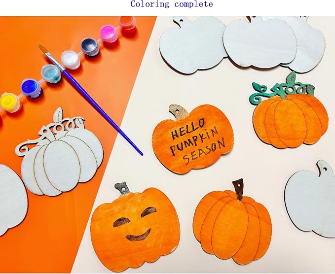 48PCS Unfinished Wood Pumpkin Cutouts - Image 4