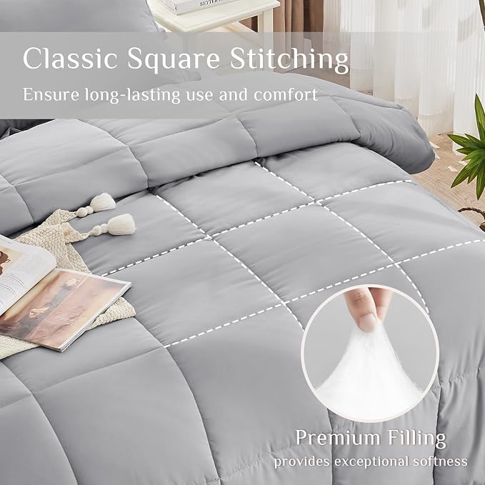 JOLLYVOGUE Full Comforter Set, Ultra-Soft Bed in a Bag Full Size 7 Pieces - Image 3
