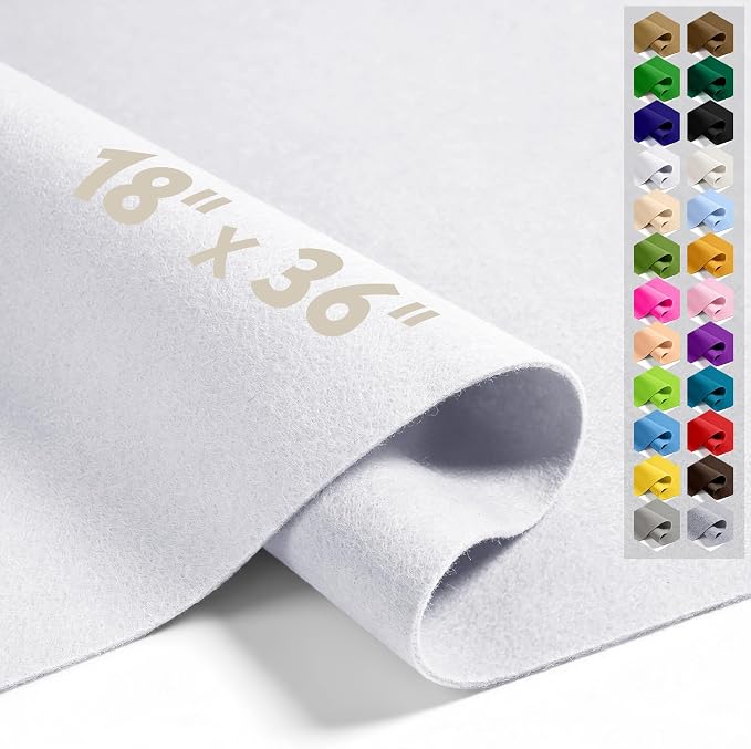 White 18" X 36" Felt Fabric Sheet by Luceinvita