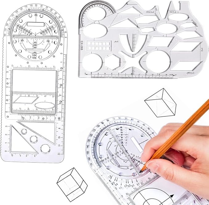 Multifunctional Geometric Ruler, Draft Rulers by EasyDaa