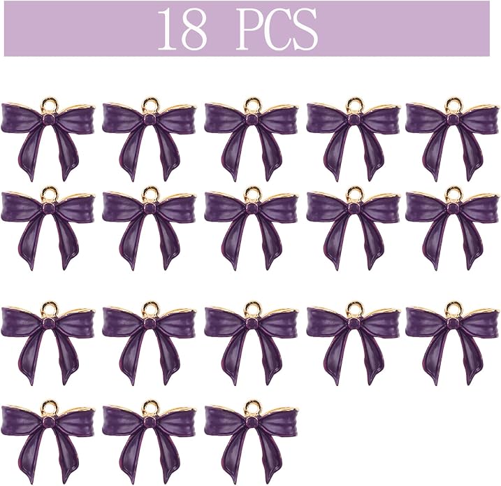 Bow Charms for Bracelet Jewelry Making Cute Bracelet Charms | 18Pcs, Bow Charms - Image 2