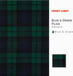 Hobby Lobby Blue & Green Plaid Flannel Fabric, 1 Yard | Precut Fabric - Image 2