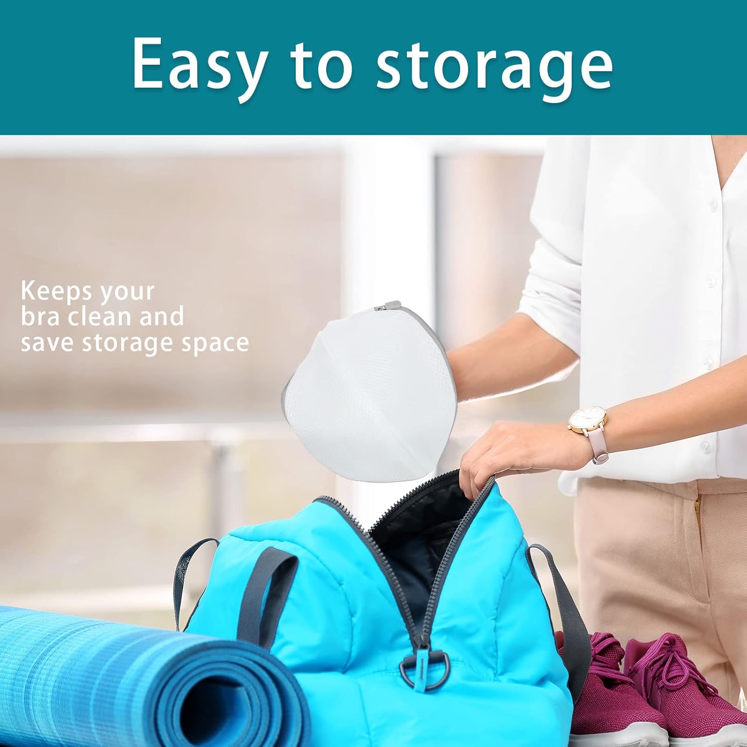 Shappy 6 Pieces Bra Washing Bag for Laundry Mesh Wash Lingerie Underwear Brassiere Washing Bags with Zipper for Women Laundry Storage(7.87 Inch,Gray)