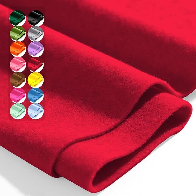 Red 36" X 36" Felt Fabric Sheet by Luceinvita