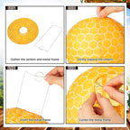 Panelee 12 Pcs Bee Party Decorations Paper Lanterns 8 Inch Hanging Round - Image 3