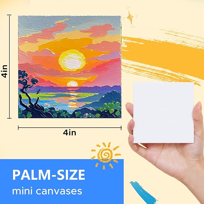 Mini Canvas for Painting 4x4 inch, 56 Pack Bulk Small Painting Canvases for - Image 2