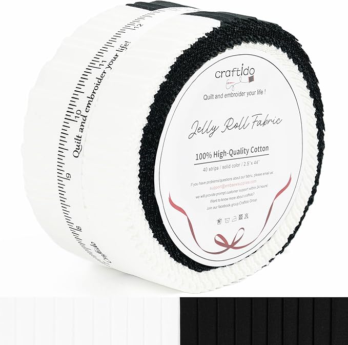 Craftido-20 Options-100% Cotton Jelly Roll Fabric Precut Strips by Craftido