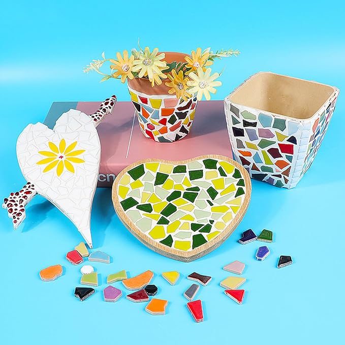 200g Ceramic Mosaic Tiles for Crafts, Irregular Stained Ceramic 0.2"x0.8" - Image 7