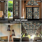 Blue Grey Red Skull Floral Stained Glass Window Films Decorative Double-Side - Image 5