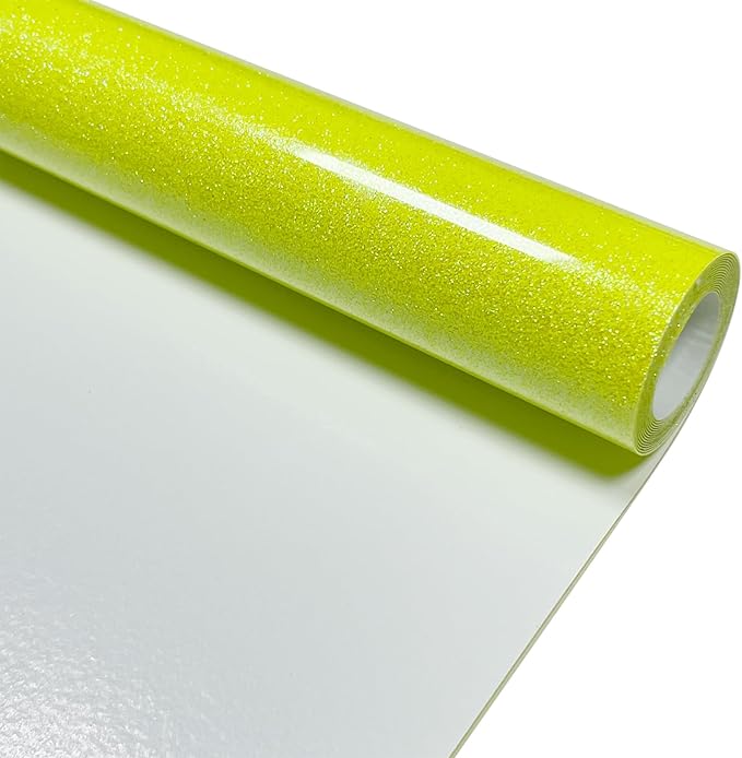 Neon Yellow Glitter Heat Transfer Vinyl 12" x 5 ft HTV by MerryMade