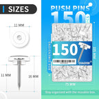 150 PCS Clear Push Pins Tacks Count in Reusable Box - Image 5