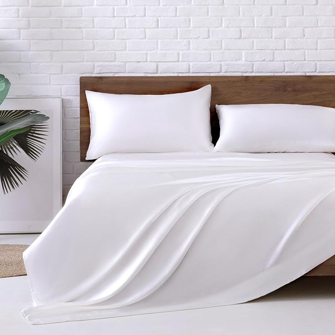 MR&HM Satin Bed Sheets, Twin Size Sheets Set - Image 5